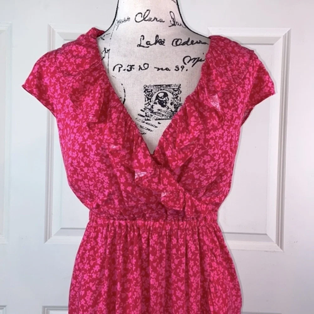 J. Crew Ruffle V-Neck Faux Wrap Floral Dress